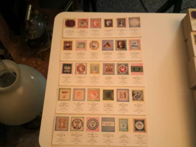 twinings tea cards,rare stamps 1st set in uncut strips(5)in storage from 50/60s
