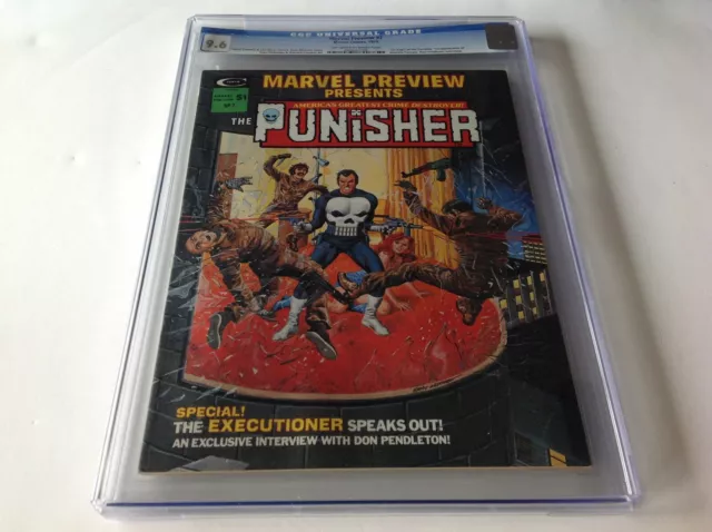 Marvel Preview 2 Cgc 9.6 Punisher Origin 1St Dominic Fortune Magazine Comic 1975