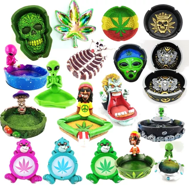 Funny Novelty Resin Ashtrays Secret Santa Rasta Man Leaf Smoking Gifts Ash