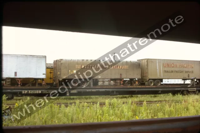 Original Slide Western Maryland WM Piggy Back Trailer Proviso ILL 9-74