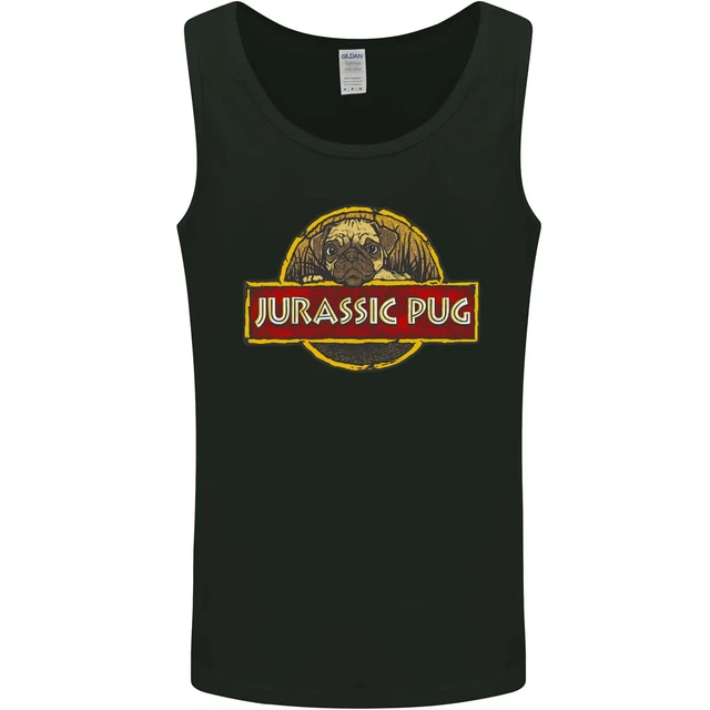 Jurassic Carlino Divertente Cane Film Parodia Uomo Canotta Maglia