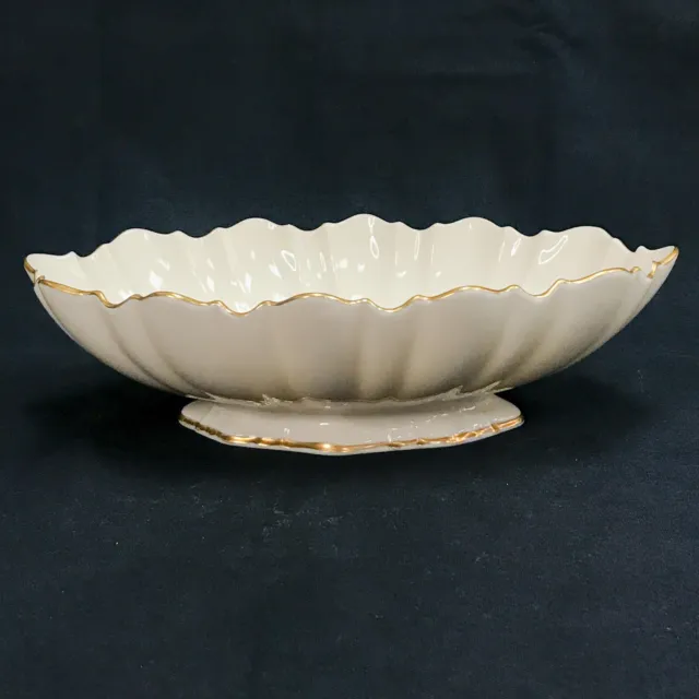Vintage Lenox Symphony Scalloped Footed Bowl with 24K Gold Trim