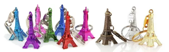 Lot de 100 Porte Clé Tour Eiffel Couleur aux Choix 4,5 x 2cm Souvenir Cadeaux