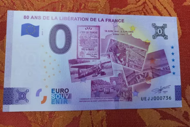 Billet Touristique 0 Euro 80 Ans De La Libération De La France 2024-7