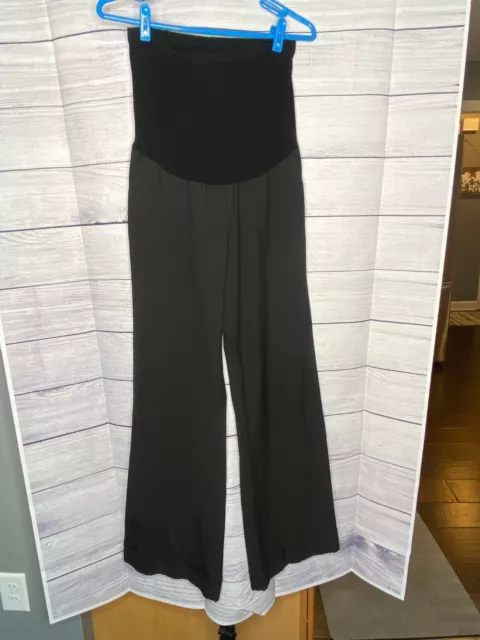 Women's A Pea in the Pod black full belly  maternity dress pants size small