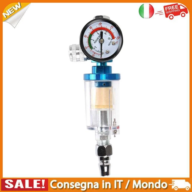 IT Spray Gun Air Pressure Regulator Gauge In-line Oil Water Trap Filter Separato