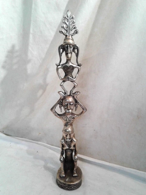 Tribal Art Osttimor,Ritualfigur,Ahnenfigur,Museums Replikat,Messing,H41xDm7cm