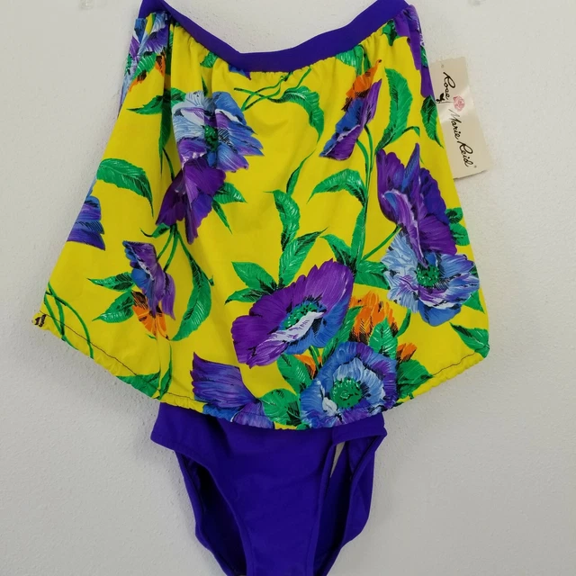 Rose Marie Reid Swimsuit Strapless Attached Bottoms Size 10 USA VTG New With Tag