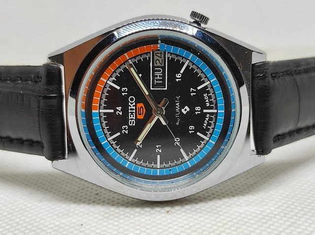 OROLOGIO DA POLSO Seiko 5 Automatico Vintage Quadrante Bianco Colore