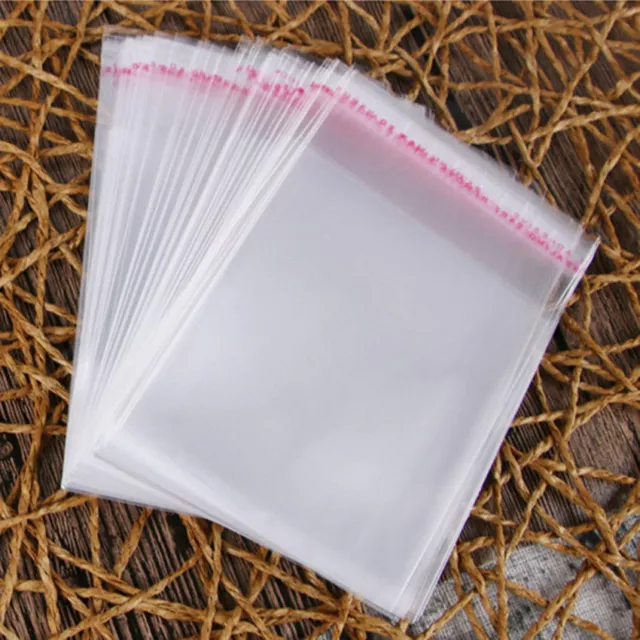 100* Plastic Clear Transparent OPP Self Adhesive Seal Bag Resealable Poly Bags