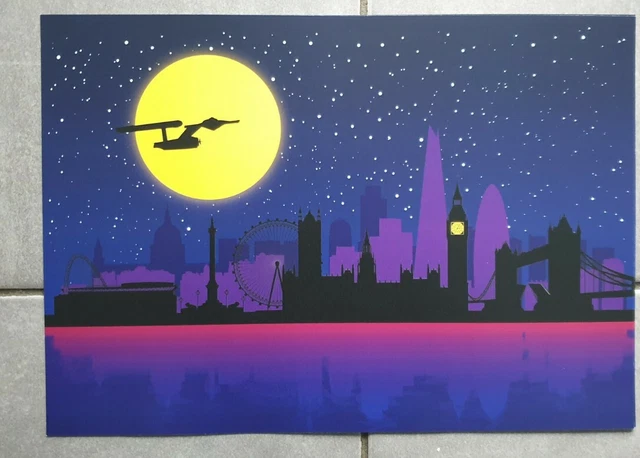 Star trek uss enterprise over London skyline exclusive A3 Poster Special Offer