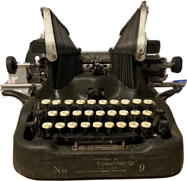 Rare Manual Oliver Typewriter No. 9 Antique Typewriter Pat. 1912 Fair Condition