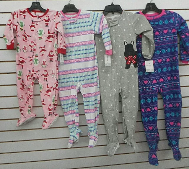 Infant/Toddler/Girls Carter's Assorted Fleece Footed Pajamas Sizes 12M - 7