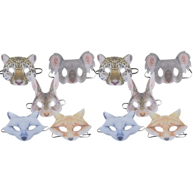 10 Pcs Masque D'animaux Plastique Manquer Femmes Soirée À Thème Jungle Masques