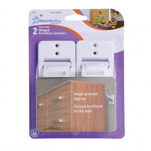 Dreambaby 2x Hinged Furniture Anchors Dreambaby