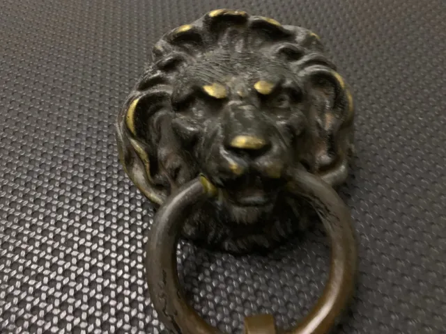 Heurtoir De Porte Ancien Lion Bronze