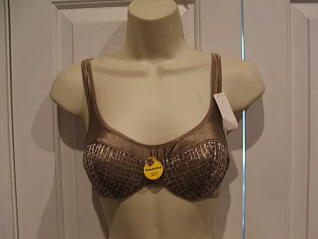 NWT WONDERBRA FRONT CLOSE Brown/ SILVER LIGHTLY PADDED  UNDERWIRE  bra 32 C