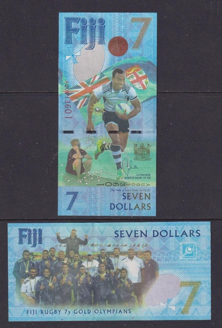 FIJI - 2017 7 Dollars Olympic Rugby 7's UNC Commemorative Banknote