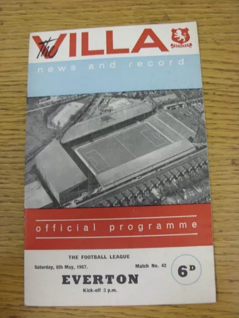 06/05/1967 Aston Villa v Everton  (team changes). Unless stated previously in th