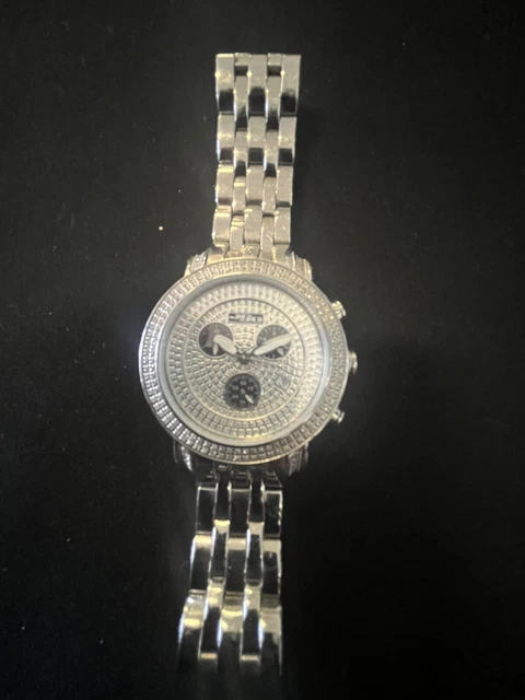 Joe Rodeo Mens JOJO 2000 44mm SS w/1.50CT Diamond Watch w/2 Extra Straps - J2030 Joe Rodeo Mens JOJO 2000 44mm SS w/1.50CT Diamond Watch w/2 Extra Straps - J2030