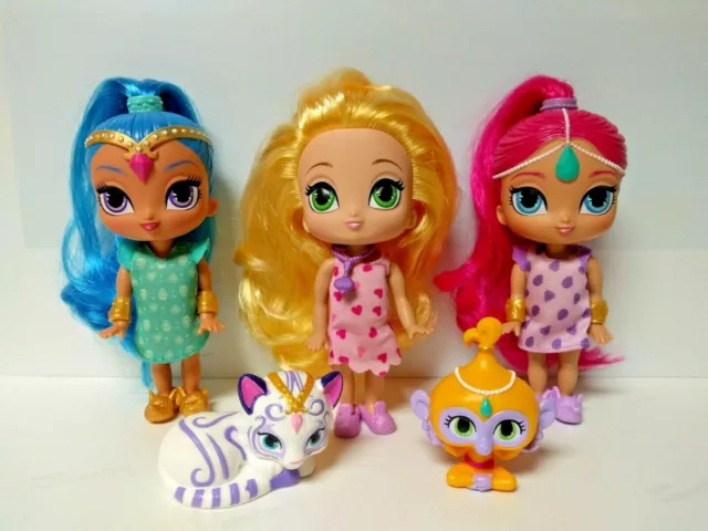 Shimmer and shine sleepover best sale triple doll set