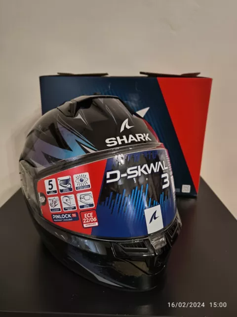 Casco moto integrale Shark D-SKWAL 3 BLAST-R KGX Taglia M NUOVO