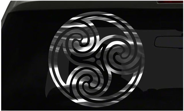 TRISKELE TRIPLE SPIRAL sticker Celtic All size regular Chrome Mirror Vinyl Color