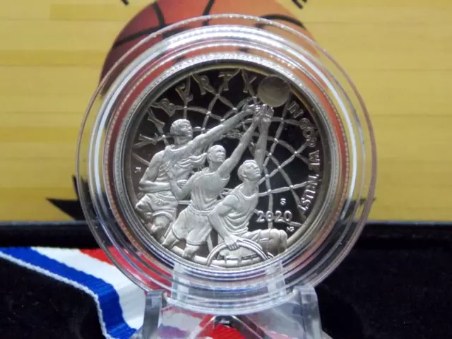 2020 "S" Hall of Fame BASKETBALL Commemorative PROOF Clad Half Dollar Box & COA