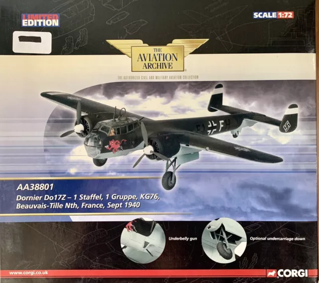 Corgi 1/72 AA38801 Dornier Do17Z-1 Luftwaffe Staffel, 1 Gruppe KG76, France