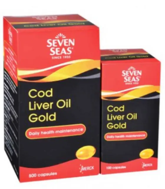 SEVEN SEAS Cod Liver Oil Gold 500's + 100's DHL EXPRESS