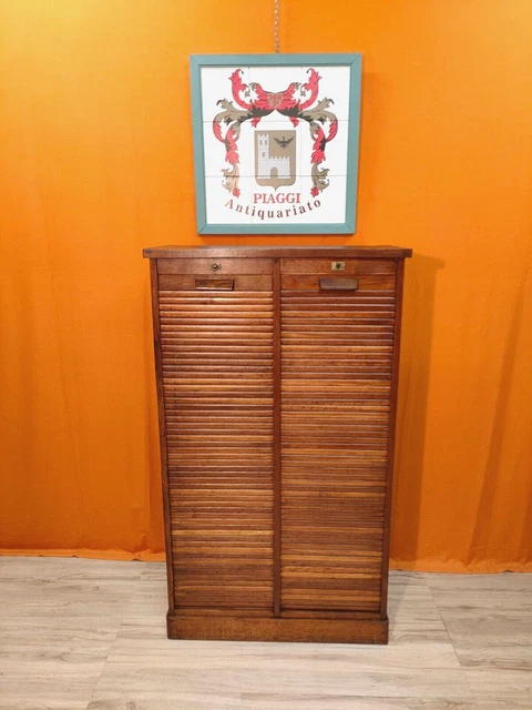 Mobile serrandina schedario doppia in rovere