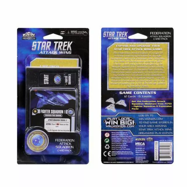 Star Trek Attack Wing Karte Packung Neu & Ovp ~ Federation Angriff Squadron