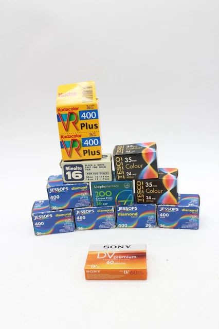 F X12 VINTAGE Boxed Expired Camera Film Inc. Kodak Colour 400, Jessops ...