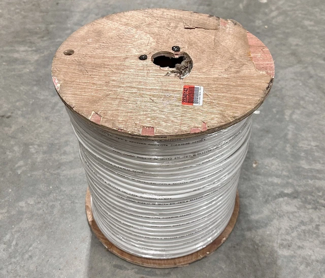 Cctv Combo 2E White, 1000Ft Rg59/U Coaxial Cable Wire Spool Etl/Cetl 5012108