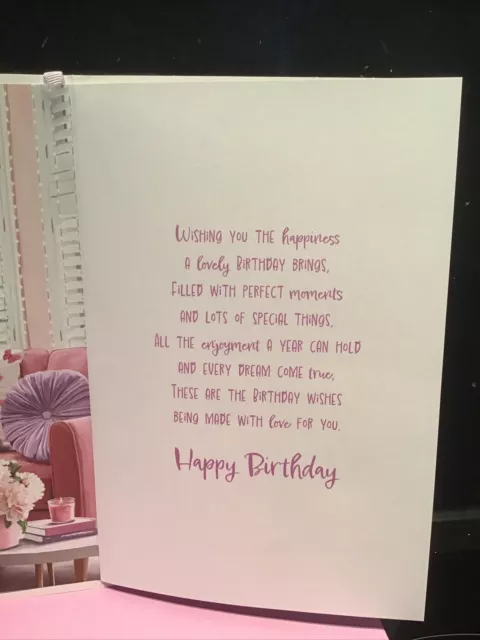 Granddaughter Birthday Card 9" X 6" Large Verse Grandaughter Modern Cute 3