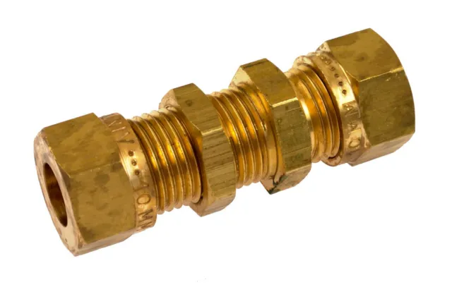 Wade Brass Equal Bulkhead Coupling Compression Fittings for Metric OD Tube