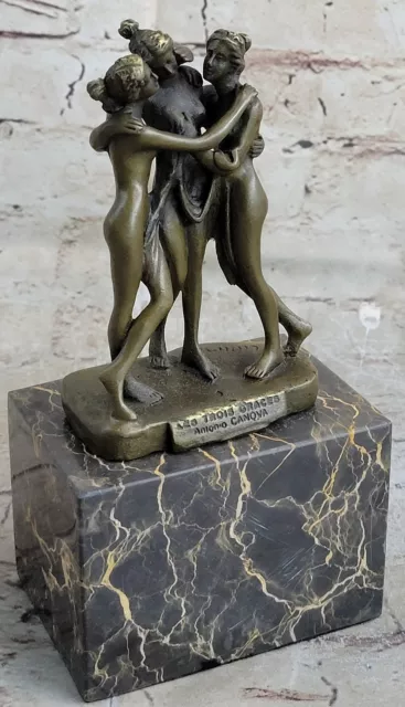 Hot Guss Drei Graces Von Canova Buchstütze Buch End Messingskulptur Statue Figur