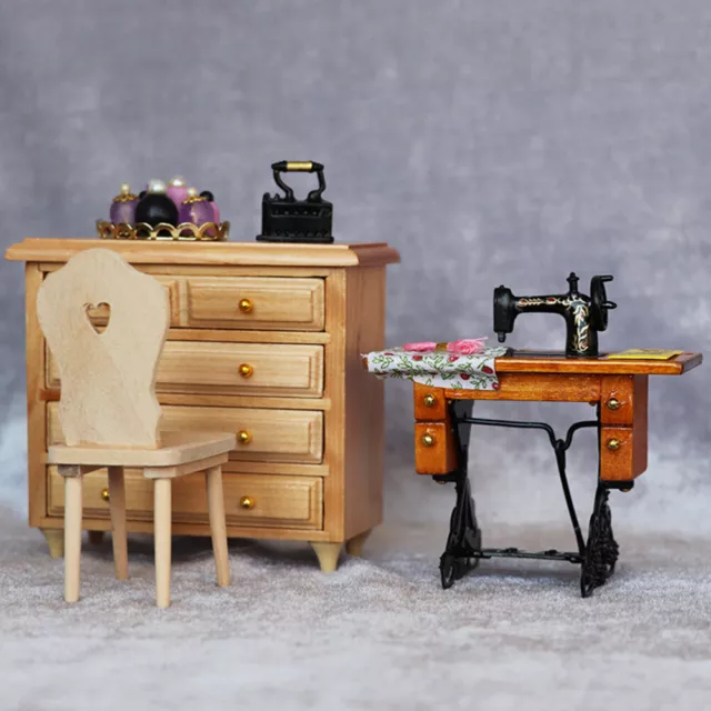 Small Sewing Machine Household Gadgets Tailor Baby Doll Toys Furniture 3