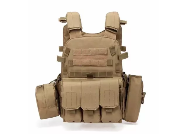 Tactical Plate Carrier Vest Assault Military Combat MOLLE Modular  Adjustable
