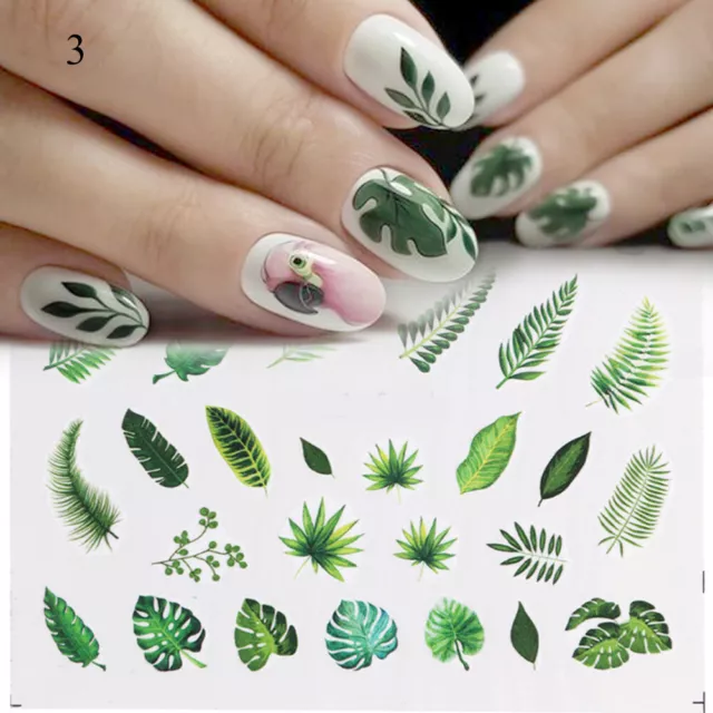 Nail Art Water Transfer Stickers Decals Flower Leaf Summer DIY Manicure Decor ɘ