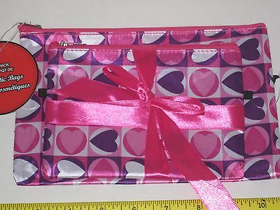 Two Cosmetic Bags w/Vinyl Lining - Feminine Hygiene Products, Clutch Purse Carry