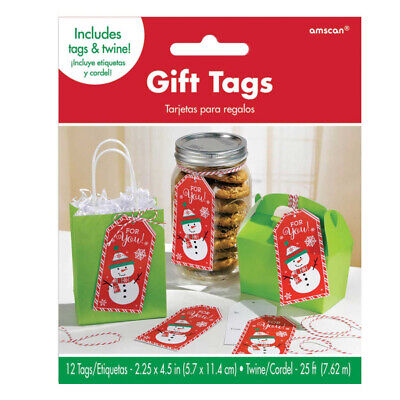 Amscan Pupazzo di Neve Natale Etichette Regalo 12 