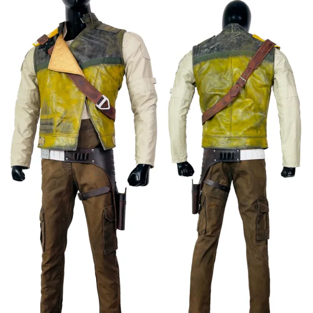 Inspired By Star War Cal kestis Jedi Survivor Costume with all Leather accessori