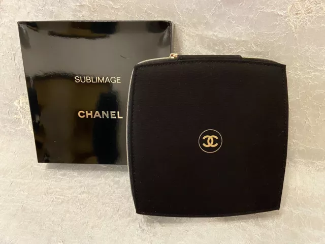 Chanel Beauty Beige Makupe Pouch Cosmetic Bag with Mirror VIP Gift NIB