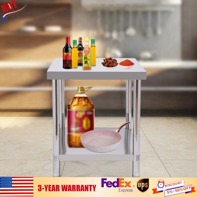 Work Table 24"X18"X32" Food Prep Work Table+Glove For Kitchen Stainless Steel