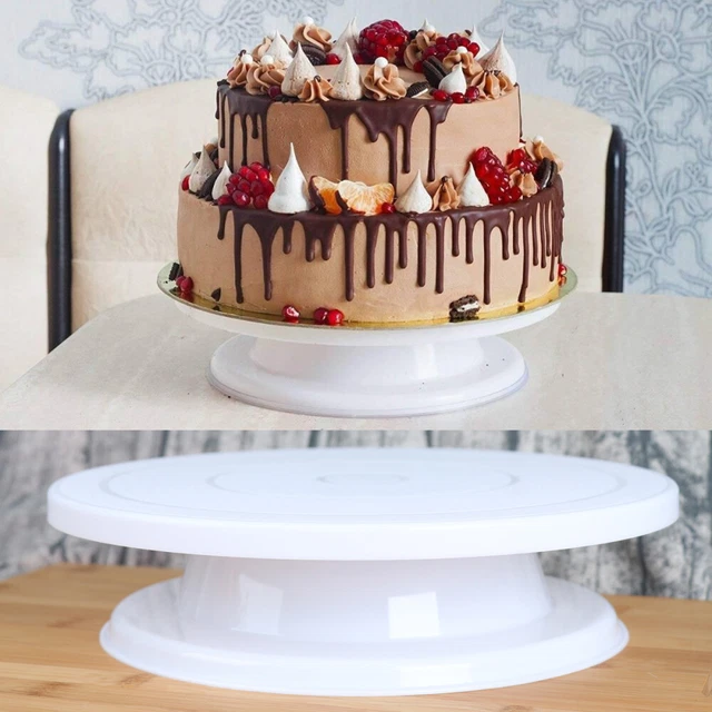 Supporto Girevole Per Torte 28 Cm – Piattaforma Rotante In Plastica Alimentare – Portata 6,8 Kg – Per Decorare Dolci, Cupcake E Progetti Fai Da Te