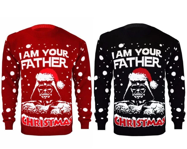 Kids Girls Boy Knitted Xmas Star Wars Vintage Darth Vader Novelty Jumper Sweater