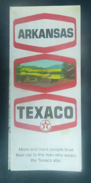1969 Arkansas road map Texaco oil gas