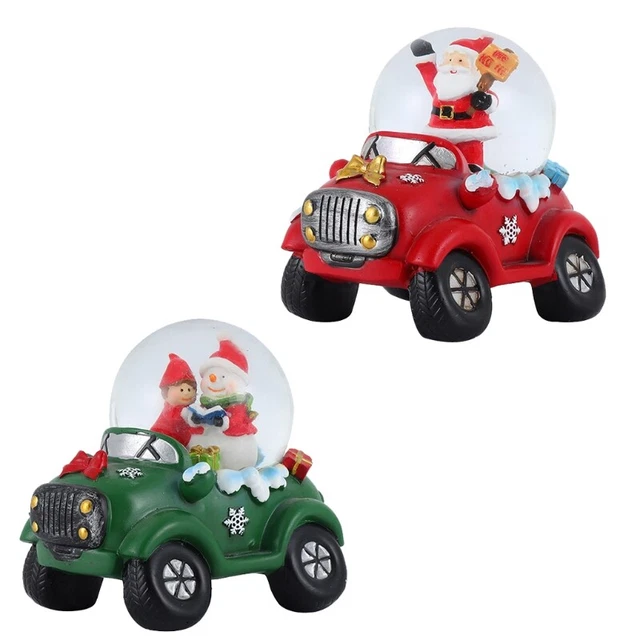 Luce LED Natale Colorata Globo Neve Auto Babbo Natale Pupazzo di Neve Luminoso