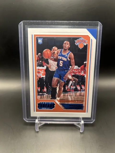 Immanuel Quickley 2020-21 Panini NBA Threads Rookie Card RC Knicks /99